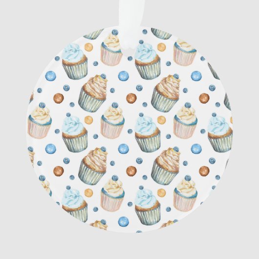 Waterverf cupcakes ornament (voorkant)