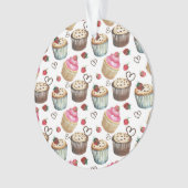 Waterverf cupcakes ornament (voorkant)