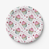 Waterverf cupcakes papieren bordje (Voorkant)
