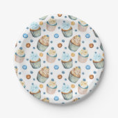 Waterverf cupcakes papieren bordje (Voorkant)