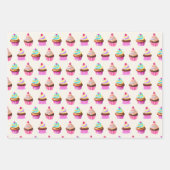 Waterverf Cupcakes Patroon Inpakpapier Vel (Voorkant 2)
