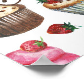Waterverf cupcakes poster (Hoek)