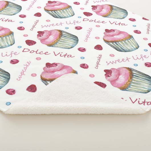 Waterverf cupcakes sherpa deken (3/4)