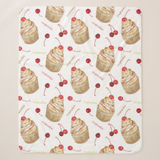 Waterverf cupcakes sherpa deken
