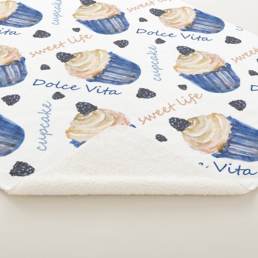 Waterverf cupcakes sherpa deken (3/4)