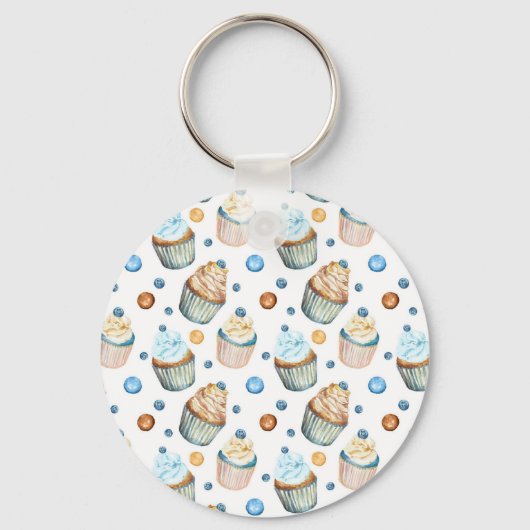 Waterverf cupcakes sleutelhanger (Voorkant)