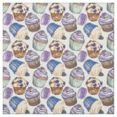 Waterverf cupcakes stof (Swatch)