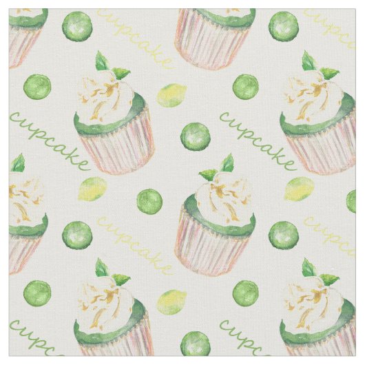 Waterverf cupcakes stof (Close Up)