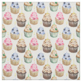 Waterverf cupcakes stof (Swatch)