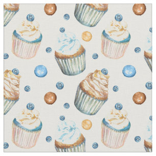 Waterverf cupcakes stof