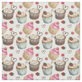Waterverf cupcakes stof (Swatch)