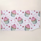 Waterverf cupcakes strandlaken (Voorkant)