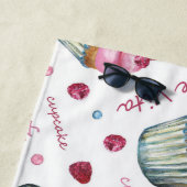 Waterverf cupcakes strandlaken (In situ)