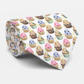 Waterverf cupcakes stropdas (Opgerold)