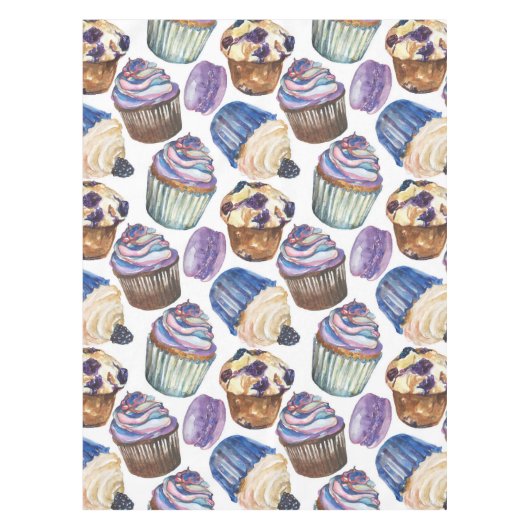 Waterverf cupcakes tafelkleed (Voorkant)