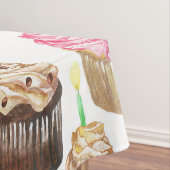 Waterverf cupcakes tafelkleed (Voorbeeld)