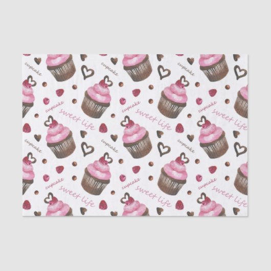 Waterverf cupcakes tissuepapier (Voorkant)