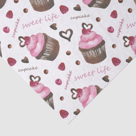 Waterverf cupcakes tissuepapier (Detail)