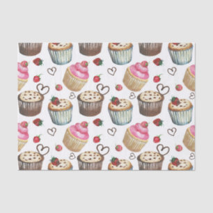 Waterverf cupcakes tissuepapier