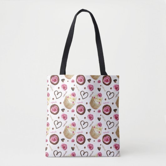 Waterverf cupcakes tote bag (Voorkant)