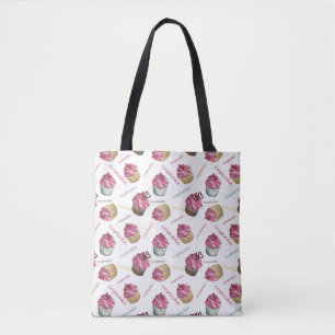 Waterverf cupcakes tote bag