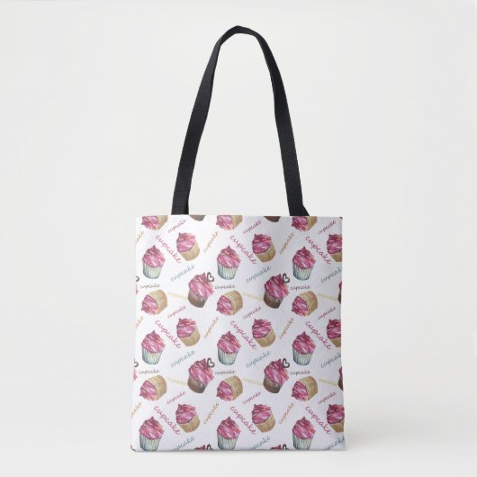 Waterverf cupcakes tote bag (Voorkant)