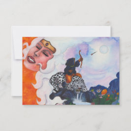 Waterverf cupid ringkat Moeder Goddess droom A Bedankkaart