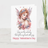 Waterverf Cupido Happy Valentijnsdag Kaart (Voorkant)