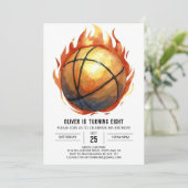 Waterverf Custom Boho Basketbal Verjaardag Kaart (Staand voorkant)