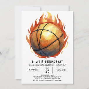 Waterverf Custom Boho Basketbal Verjaardag Kaart