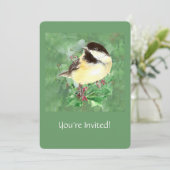 Waterverf Custom Chickadee Vogel Wildlife art Kaart (Staand voorkant)