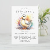 Waterverf Custom Duck Baby shower Kaart (Staand voorkant)