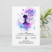 Waterverf Custom Fairy Birthday Kaart (Staand voorkant)