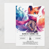 Waterverf Custom Fox Verjaardag Kaart (Voorkant / Achterkant)