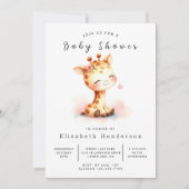 Waterverf Custom Giraffe Baby shower Kaart (Voorkant)