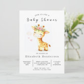 Waterverf Custom Giraffe Baby shower Kaart (Staand voorkant)
