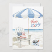 Waterverf Custom Happy 4th of July Beach Scene Feestdagenkaart (Voorkant)