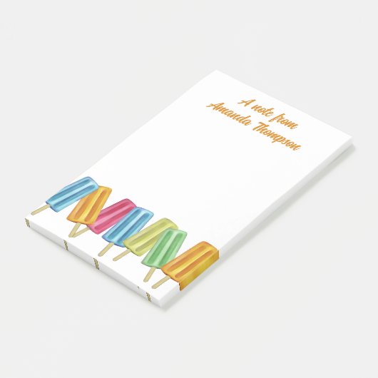 Waterverf Custom Kleurrijke Schattigee Popsicles Post-it® Notes (Schuin)