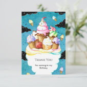 Waterverf Custom Magic Ice Cream Verjaardag Bedankkaart (Staand voorkant)