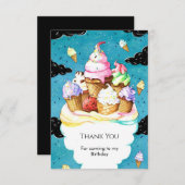 Waterverf Custom Magic Ice Cream Verjaardag Bedankkaart (Voorkant / Achterkant)