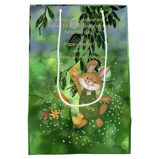 Waterverf Custom Paashaas Medium Cadeauzakje (Achterkant)