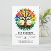 Waterverf Custom Tree of Life Verjaardag Kaart (Staand voorkant)