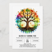 Waterverf Custom Tree of Life Verjaardag Kaart (Voorkant / Achterkant)