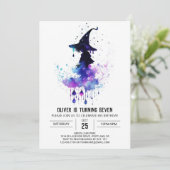 Waterverf Custom Wizard Verjaardag Kaart (Staand voorkant)