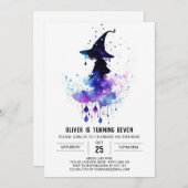 Waterverf Custom Wizard Verjaardag Kaart (Voorkant / Achterkant)