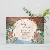 Waterverf Custom Woodland Baby shower Kaart (Staand voorkant)