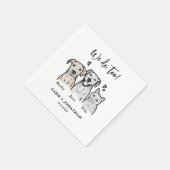 Waterverf Cute 3 Huisdier Hond Kat Huwelijksrecept Servet (Hoek)