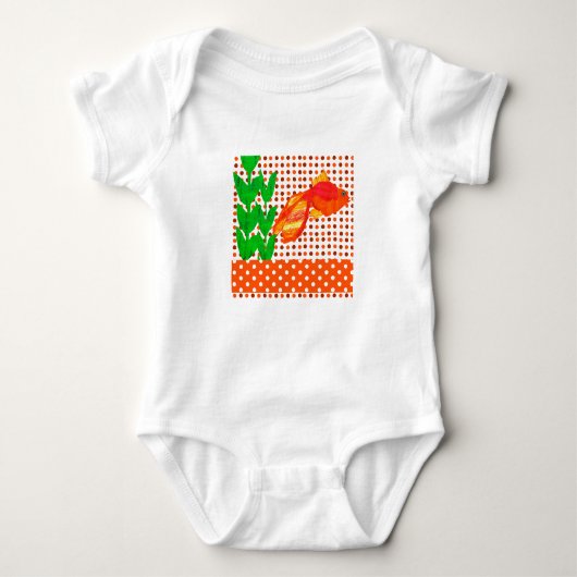 Waterverf Cute Aquatic Tropicl Fish Romper (Voorkant)