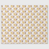 Waterverf Cute Baby Giraffe Cadeaupapier (Vlak)