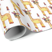 Waterverf Cute Baby Giraffe Cadeaupapier (Rol Hoek)